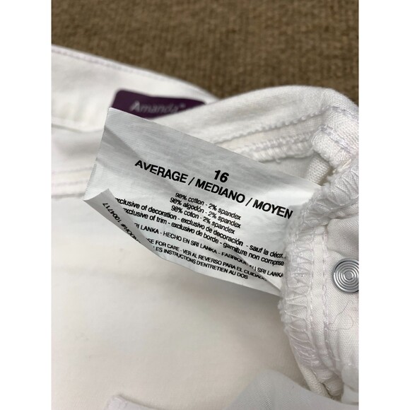 Gloria Vanderbilt Jeans Womens 16 Amanda Tapered Fit Stretch White Denim - Picture 10 of 11